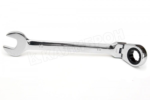 Ключ комбинированный трещоточный шарнирный 16х16 хромированный HORTZ